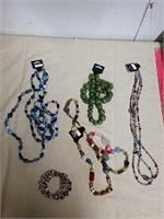 Beaded necklaces and bracelet