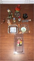 Two candy containers, 2ash trays, 2 perfumes,
