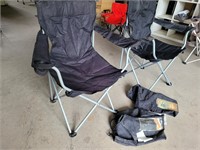 2 Black Folding Camp Chairs