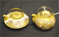 Two good miniature Japanese Satsuma teapots