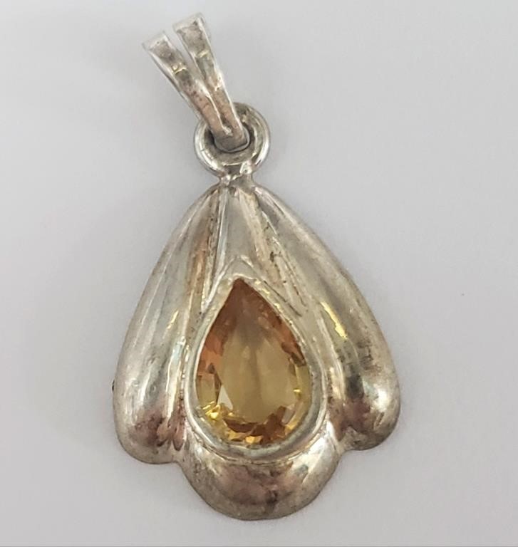 Silver Citrine Pendant