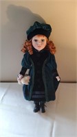 Victorian Doll With Green Hat/Auburn Hair