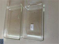 2 PYREX CASSEROLE DISHES 7X11 AND 8X12