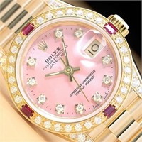 Rolex Ladies President  Ruby Diamond Watch