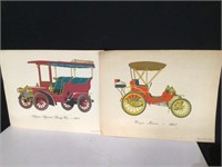 (2) 1953 Clarence P. Hornung Car Prints Touring &