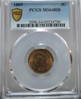 1869 Indian cent PCGS MS64RD