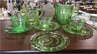 COLLECTION OF GREEN DEPRESSION GLASS