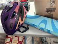 Yoga mat and bike helmet