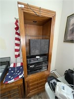 Wood bookcase cabinet