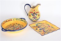 Yellow Tuscan Pitcher, Serving Plate/Platter