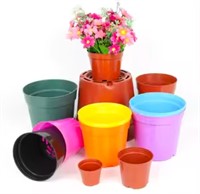 ($39) 18 pcs Assorted flower pots plastic
