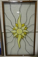 STAINED GLASS SUN WINDOW HANGING
