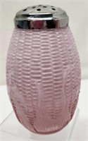 Pink Overlay Maize Sugar Shaker 5 3/4" Tall