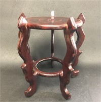 Lg Chinese Stained Wood 5 Legged Floor Vase Stand