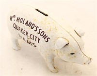 Cast iron Moland's Sons Quaker City Hams bank