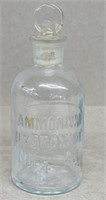 Ammonia HYDROXIDE NH 4  OH glass vintage bottle