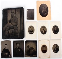 1860'S AMERICAN TINTYPE PHOTOGRAPHS - LOT OF 11