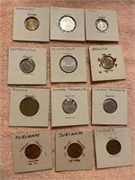 Lot of 12 foreign coins Suriname, Finland, mexico