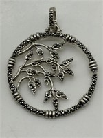 Sterling Silver Fancy Marcasite Figural Pendant