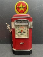 Old style Gasoline Pump Clock and Coin Bank.