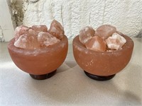 Two Himalayan Salt Lamp Bowls