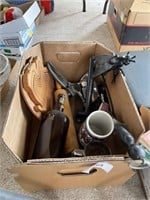 BOX OF MUGS AND OTHER ITEMS