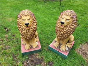 Lion Statues Resin Made x2 30inch tall