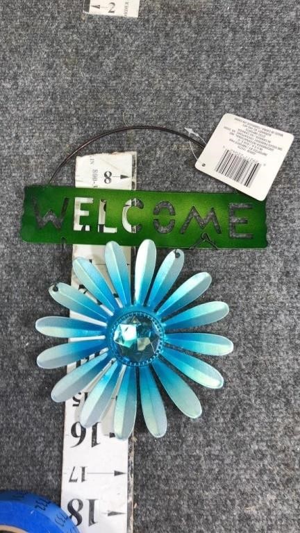 welcome hanging sign
