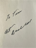 Washington Post Columnist Arth Buchwald autograph