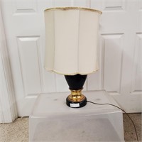 Black Lamp with Gold Trim and Lampshade