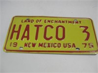 Vtg 1975 Hatco 3 New Mexico License Plate
