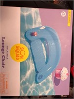 Blue inflatable pool lounge chair