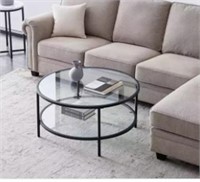 Modern Round Glass Coffee Table With Storage