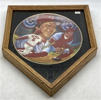 (J) "Frame at the Plate" Signed by Johnny Bench
