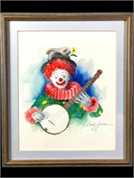 Clown Watercolor by Emily James