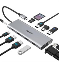 ($79) USB C Hub, ANWIKE Docking