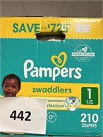 Pampers 210 diapers size 1