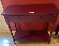 Red Entry Table w/ 2 Drawers