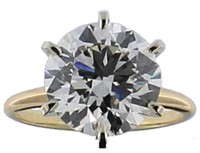 14k Gold 5.30 ct Round VS2 Lab Diamond Ring