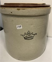 Antique 2 Gallon Crock with Lid (NO SHIPPING)