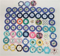 59 Various Vintage And Mixed Casino Chips