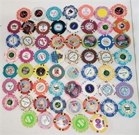 60 Various Vintage And Mixed Casino Chips