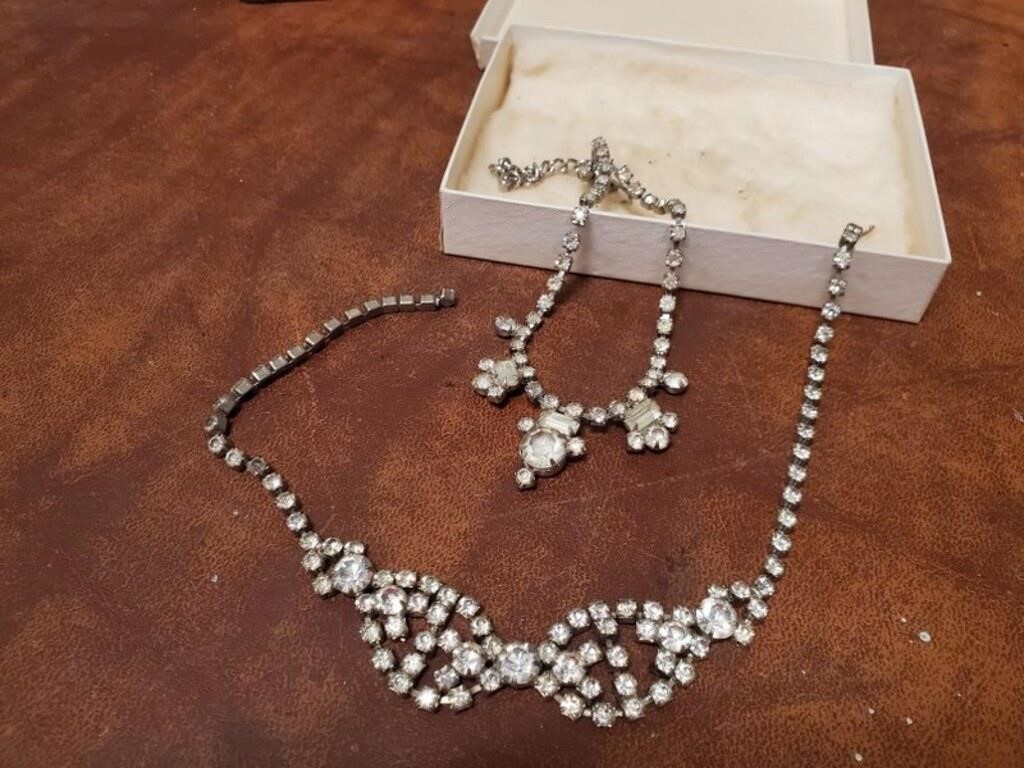 Vintage rhinestone necklaces (2)