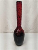 John Ruby?? Tall Ruby Red Thumb Print Bottle Vase