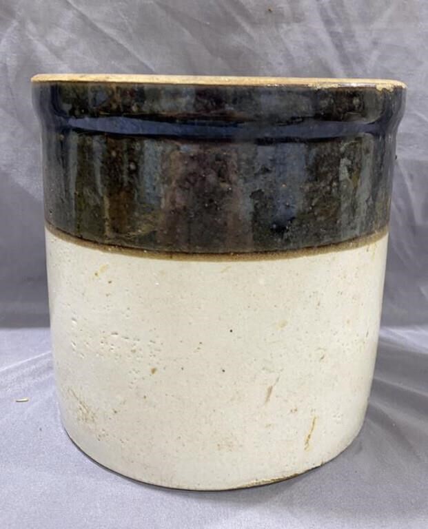 Vtg Brown & White 1gallon Crock