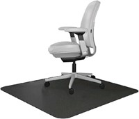 Black Rubber Chair Mat for Hard Floor, Thin Profil