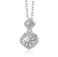 925S 1.5ct Cushion Moissanite Diamond Necklace