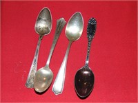 4 Misc. sterling silver teaspoons