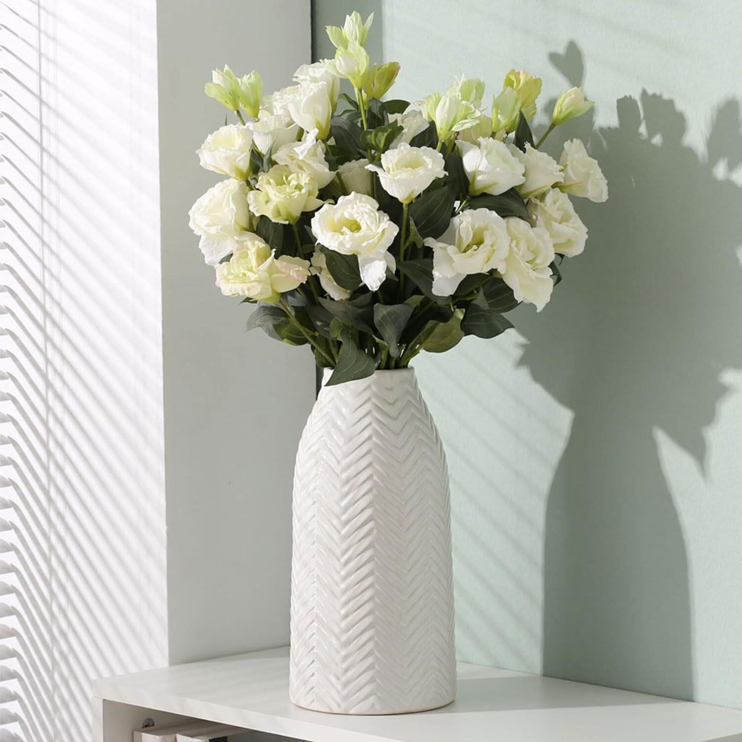 White Ceramic Vase, Handmade (Large) Medium