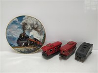 Marx tin trains and collector plate